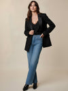 Belted wool suit jacket