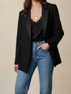 Belted wool suit jacket