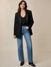 Belted wool suit jacket