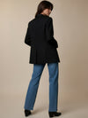 Belted wool suit jacket