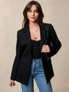 Belted wool suit jacket
