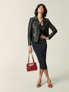 Black glossy leather fitted jacket