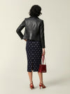 Black glossy leather fitted jacket