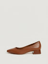 Brown leather heeled sandals