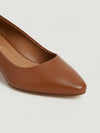 Brown leather heeled sandals