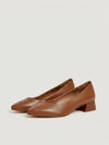 Brown leather heeled sandals
