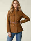 Caramel suede safari jacket