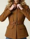 Caramel suede safari jacket