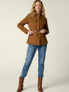 Caramel suede safari jacket