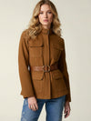 Caramel suede safari jacket