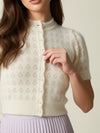 Cardigan with short balloon sleeves in blush