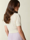 Cardigan with short balloon sleeves in blush