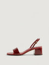 Cherry patent leather heeled sandals