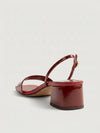 Cherry patent leather heeled sandals