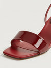 Cherry patent leather heeled sandals