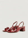 Cherry patent leather heeled sandals