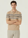Compact Mesh Knit Polo Shirt - Ecru
