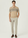 Compact Mesh Knit Polo Shirt - Ecru
