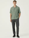 Embroidered Stripe Camp Collar Shirt