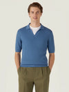 Fine Rib Silk Cotton Polo Shirt