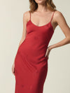 Jacquard midi dress with thin straps