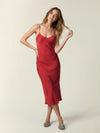 Jacquard midi dress with thin straps