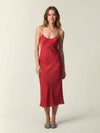 Jacquard midi dress with thin straps