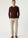 Long Sleeve Waffle Henley