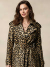 Long panther gabardine trench coat
