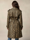 Long panther gabardine trench coat