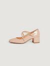 Mary Jane shoes in nude patent leather