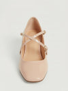 Mary Jane shoes in nude patent leather