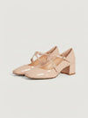 Mary Jane shoes in nude patent leather