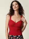 Plunging neck backless tank top