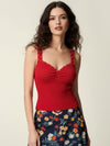 Plunging neck backless tank top