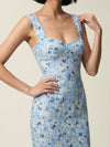 Printed dress with thin straps