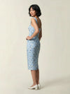 Printed dress with thin straps