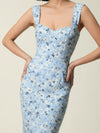 Printed dress with thin straps