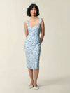 Printed dress with thin straps