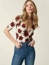 Printed jersey neckline bodysuit