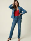 Stone denim fitted jacket