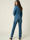 Stone denim fitted jacket
