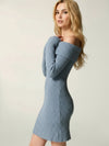 Textured cotton blend fitted dress