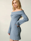 Textured cotton blend fitted dress
