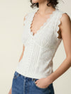 White English embroidery corset effect top