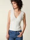 White English embroidery corset effect top