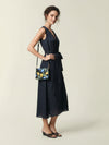Wrap dress in embossed poplin