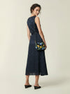Wrap dress in embossed poplin