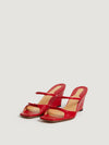 Double strap wedge mules